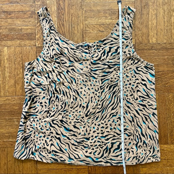 vintage 80s 90s animal zebra tiger graphic print cotton crop tank top - Picture 4 of 6